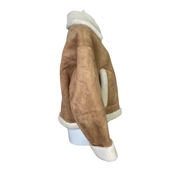 ❌SOLD❌GAP | Women's Tan/Cream Fur Accent Zip Front Jacket with Tags | Size: XL - Picture 3 of 5
